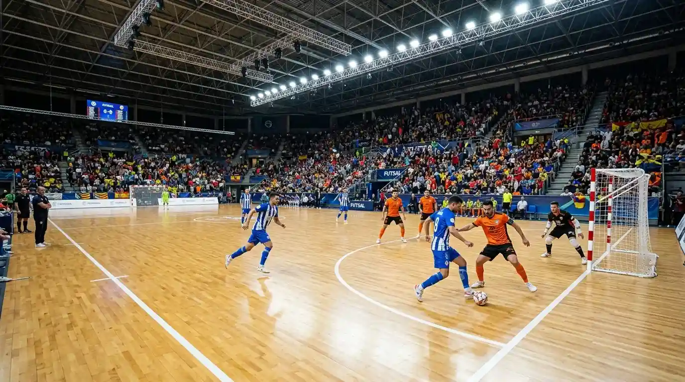Futsal-Spielfeld mit Handicap-Linien und Torschnitt-Daten