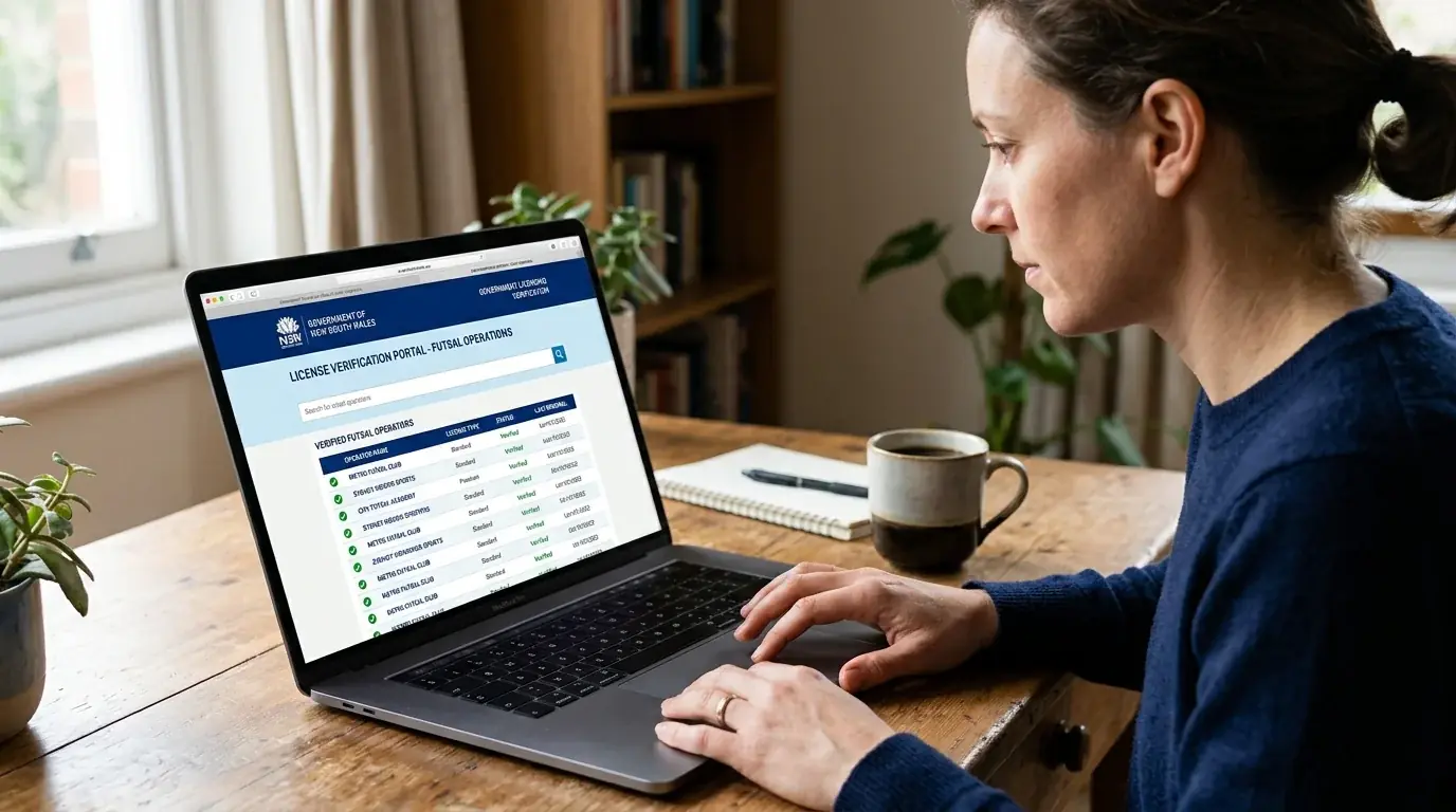 Bildschirm mit GGL-Whitelist-Prüfung für lizenzierte Sportwettanbieter in Deutschland
